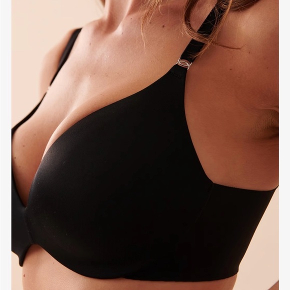 La Vie En Rose Sleekback Push-up Wireless Black Bra 34D - Picture 7 of 8